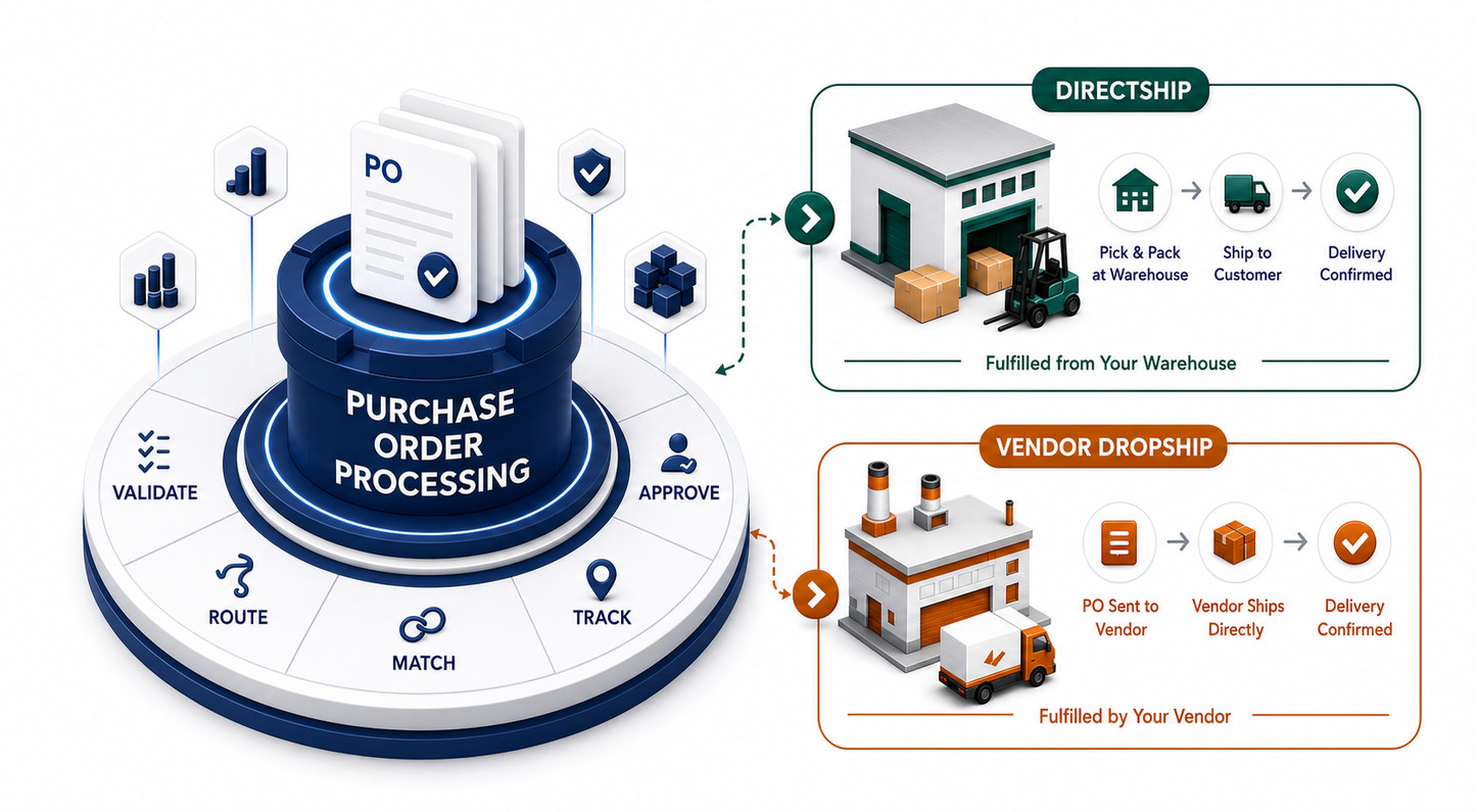 BizAutomation Dropship and Direct Ship Purchase Order Processing Rules